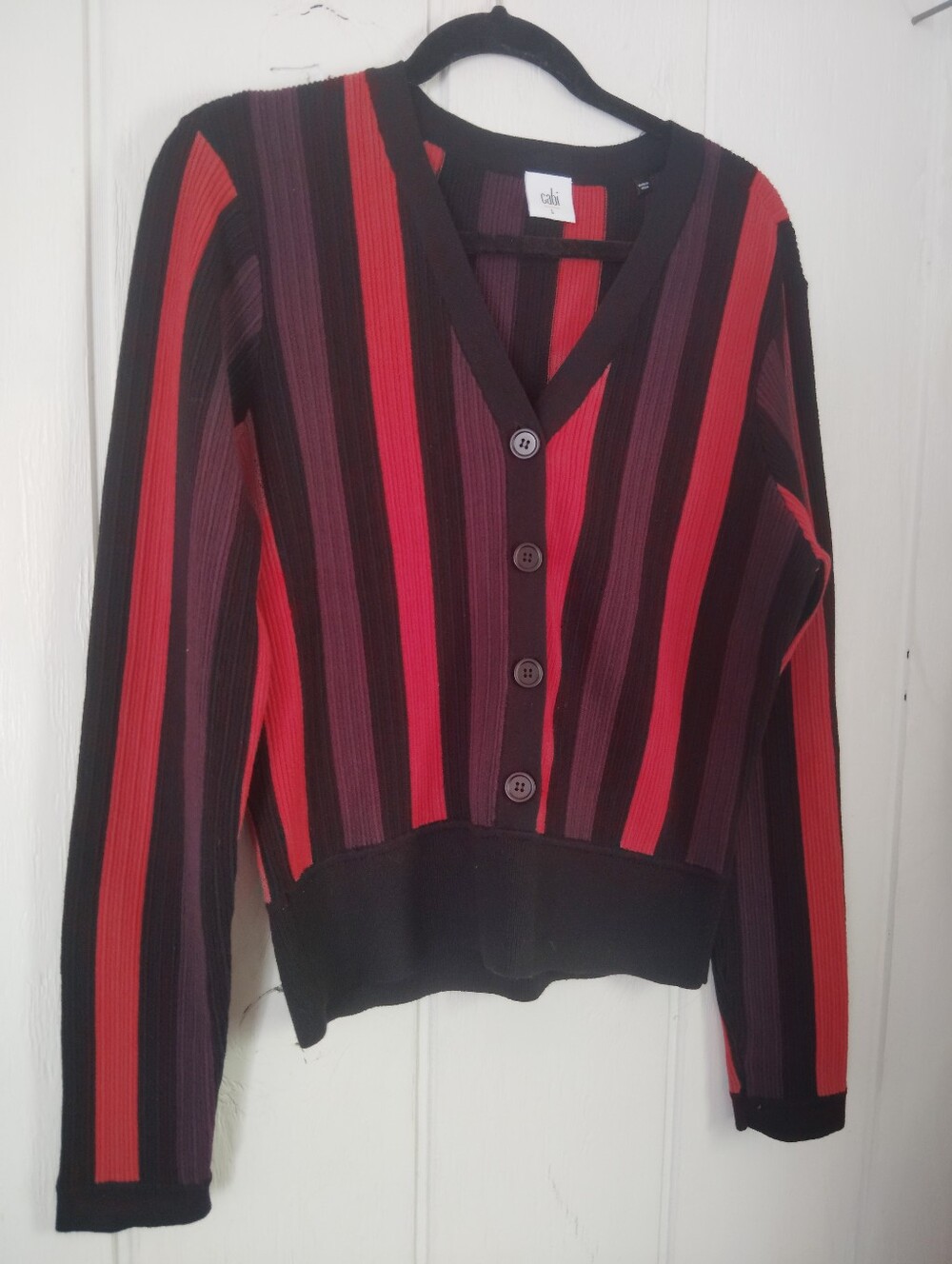 CAbi Royal Pullover Striped Sweater. Size L - Picture 5 of 7